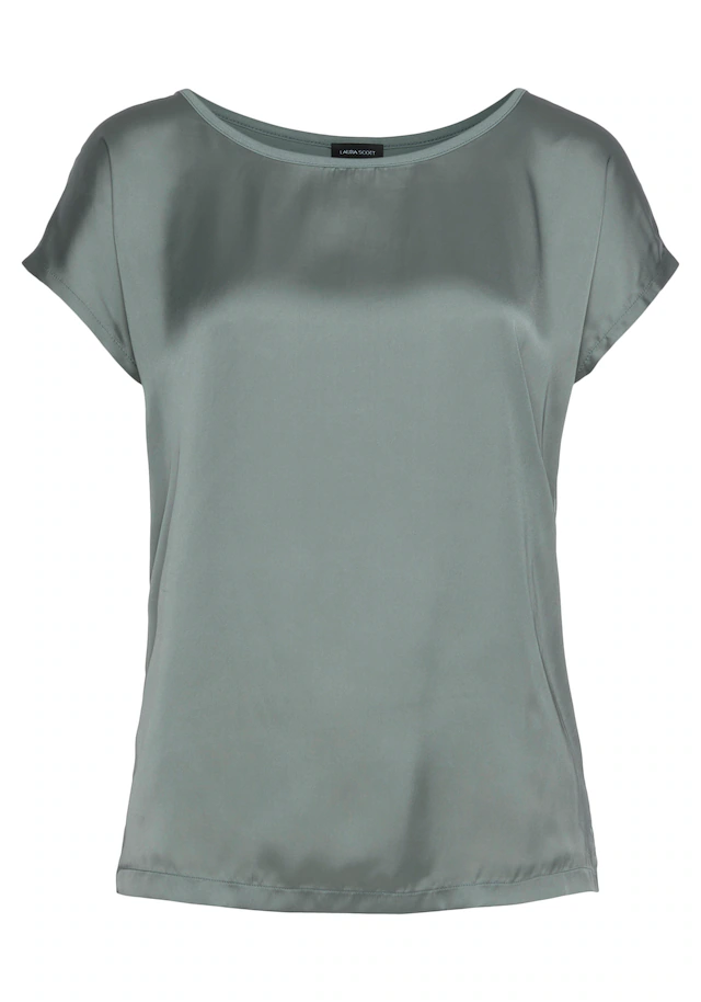 Laura Scott Shirtbluse »mit Satin-Vorderteil und hochflexiblen Jersey-Rücken« lockere Passfrom, zeitlos & gut zu kombinieren