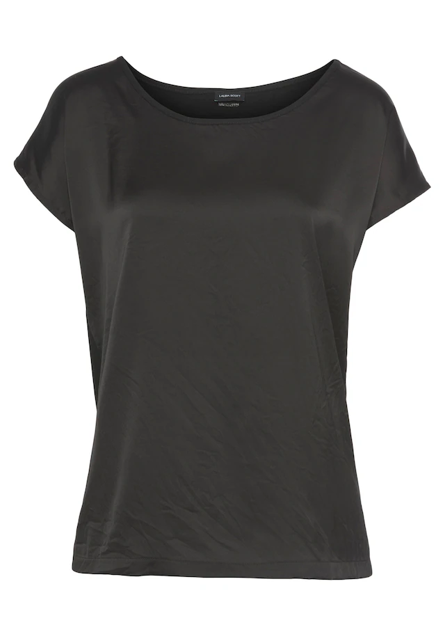 Laura Scott Shirtbluse »mit Satin-Vorderteil und hochflexiblen Jersey-Rücken« lockere Passfrom, zeitlos & gut zu kombinieren