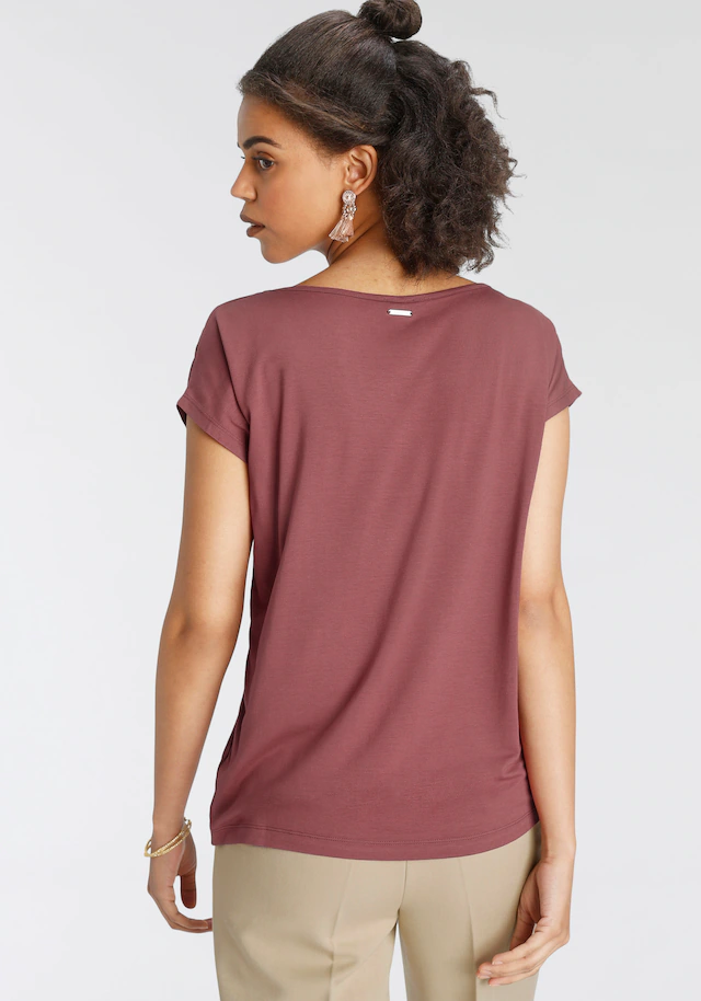 Laura Scott Shirtbluse »mit Satin-Vorderteil und hochflexiblen Jersey-Rücken« lockere Passfrom, zeitlos & gut zu kombinieren
