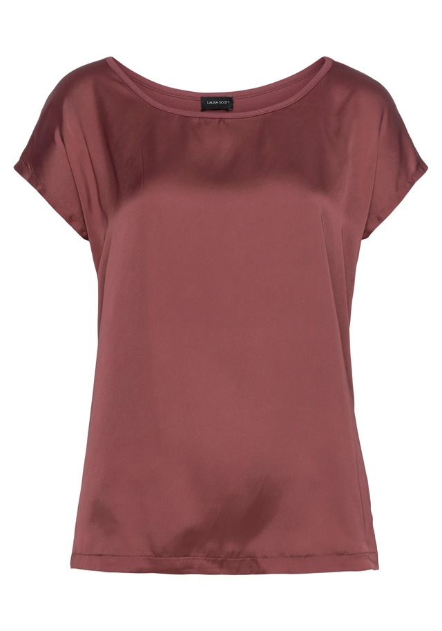 Laura Scott Shirtbluse »mit Satin-Vorderteil und hochflexiblen Jersey-Rücken« lockere Passfrom, zeitlos & gut zu kombinieren