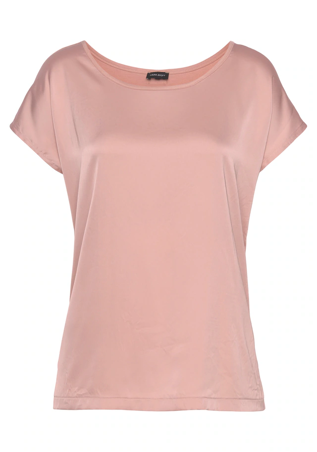 Laura Scott Shirtbluse »mit Satin-Vorderteil und hochflexiblen Jersey-Rücken« lockere Passfrom, zeitlos & gut zu kombinieren