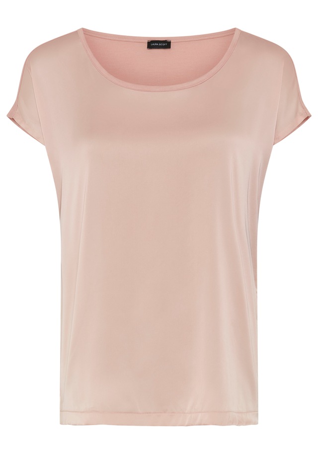 Laura Scott Shirtbluse »mit Satin-Vorderteil und hochflexiblen Jersey-Rücken« lockere Passfrom, zeitlos & gut zu kombinieren