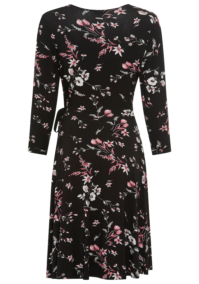 Laura Scott Sommerkleid »aus elastischer Shirtware« femininer Stil, für entspannte Tage, mit V-Ausschnitt, mit 3/4-Ärmeln