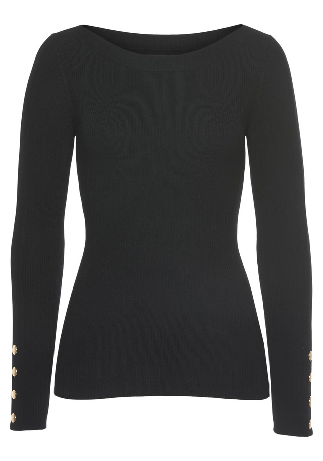 Melrose Strickpullover aus Rippqualität mit Knöpfen