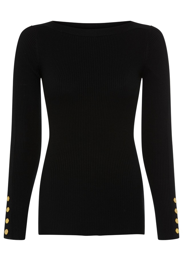 Melrose Strickpullover aus Rippqualität mit Knöpfen