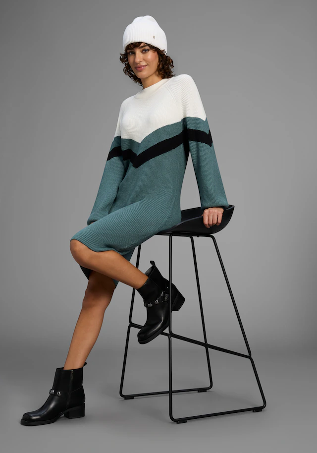 Laura Scott Strickkleid mit Streifenmuster aus weicher Viskosequalität