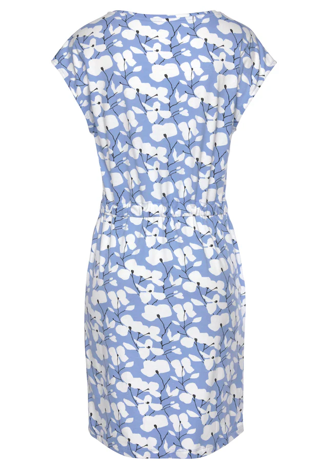 Beachtime by Lascana Jerseykleid »mit Blumenmuster und Taschen, Sommerkleid aus Baumwoll-Mix« Eingrifftaschen Strandkleid mit kurzen Ärmeln, Freizeitkleid, casual