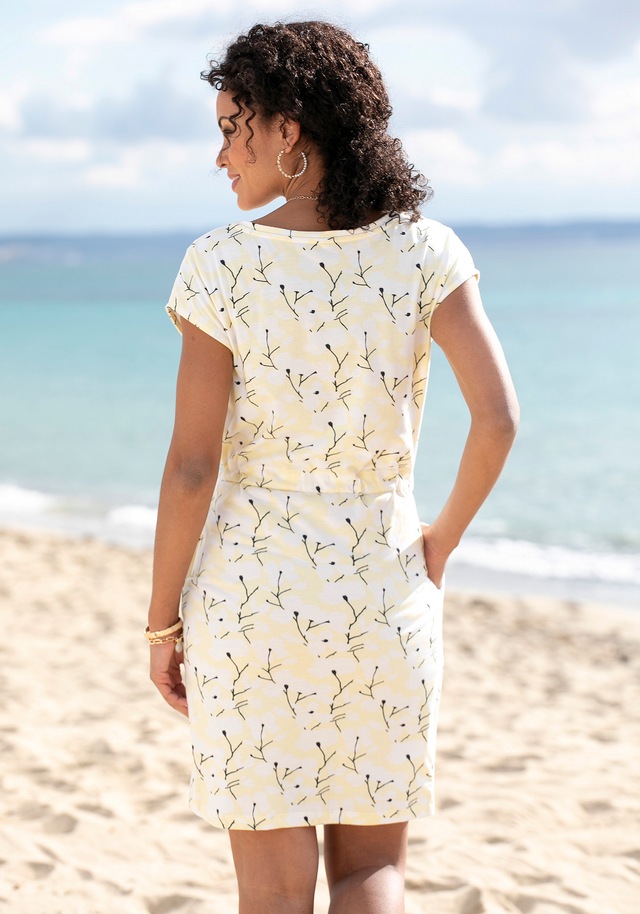 Beachtime by Lascana Jerseykleid »mit Blumenmuster und Taschen, Sommerkleid aus Baumwoll-Mix« Eingrifftaschen Strandkleid mit kurzen Ärmeln, Freizeitkleid, casual