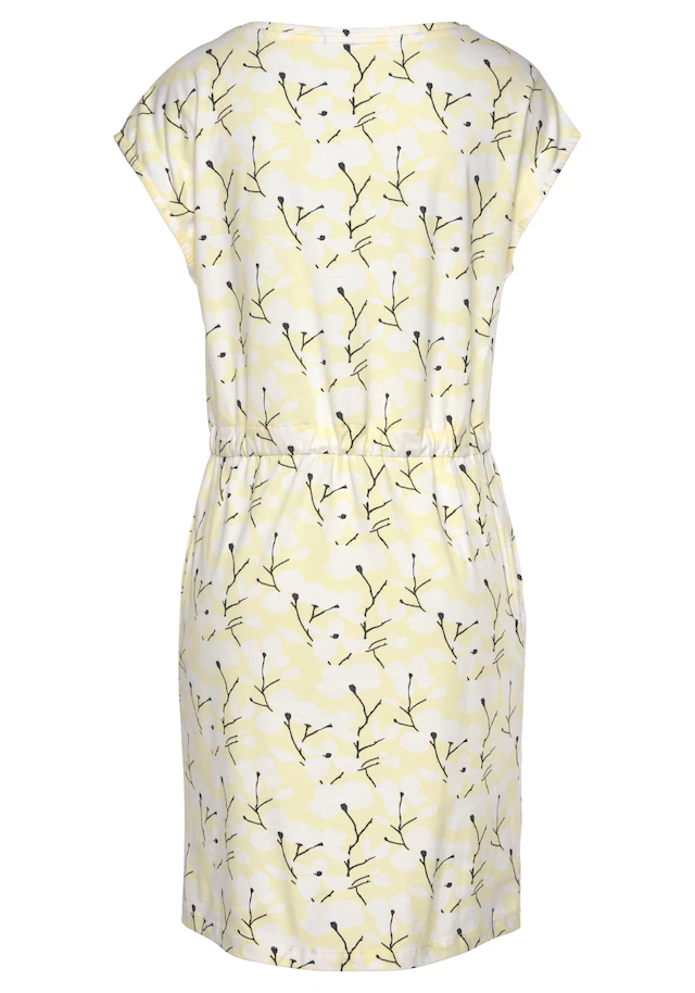 Beachtime by Lascana Jerseykleid »mit Blumenmuster und Taschen, Sommerkleid aus Baumwoll-Mix« Eingrifftaschen Strandkleid mit kurzen Ärmeln, Freizeitkleid, casual