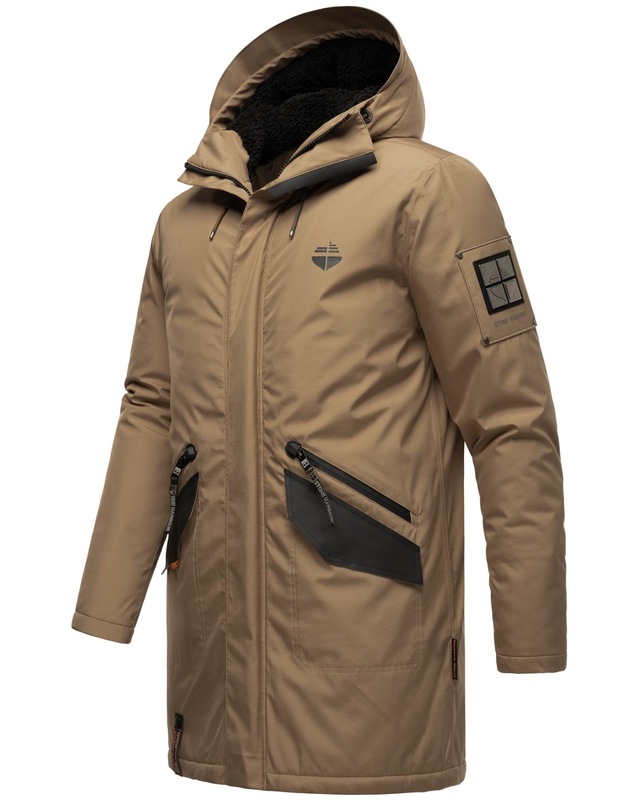 Stone Harbour Wintermantel »Ragaan« modischer Herren Winterparka mit Teddyfell Futter
