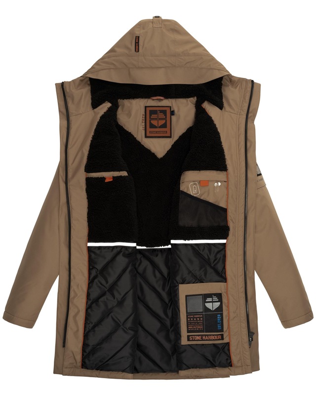 Stone Harbour Wintermantel »Ragaan« modischer Herren Winterparka mit Teddyfell Futter