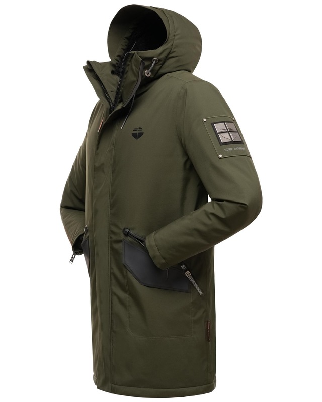 Stone Harbour Wintermantel »Ragaan« modischer Herren Winterparka mit Teddyfell Futter