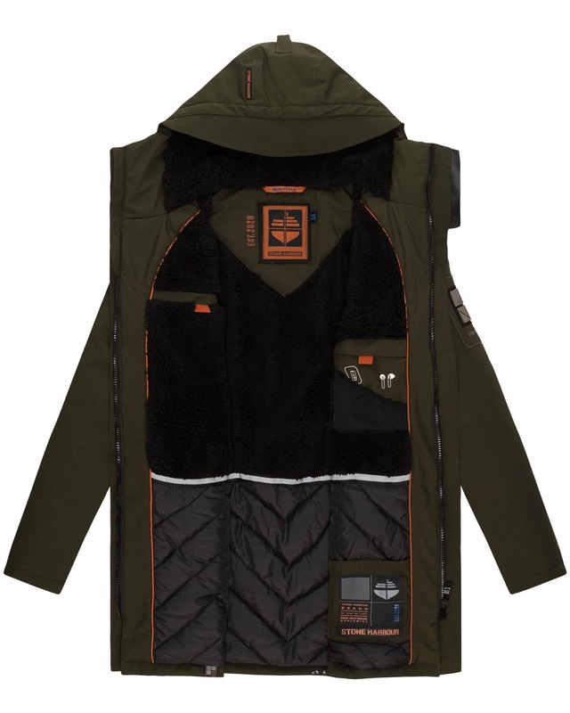 Stone Harbour Wintermantel »Ragaan« modischer Herren Winterparka mit Teddyfell Futter