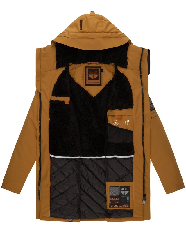 Stone Harbour Wintermantel »Ragaan« modischer Herren Winterparka mit Teddyfell Futter