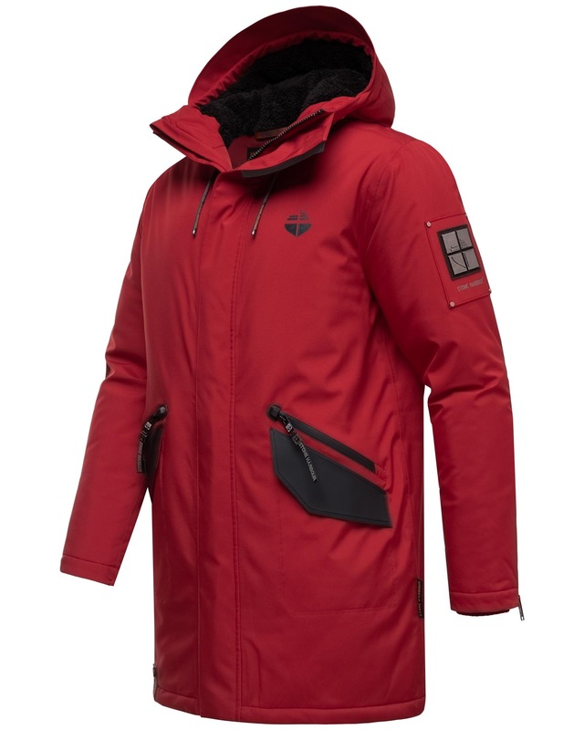 Stone Harbour Wintermantel »Ragaan« modischer Herren Winterparka mit Teddyfell Futter