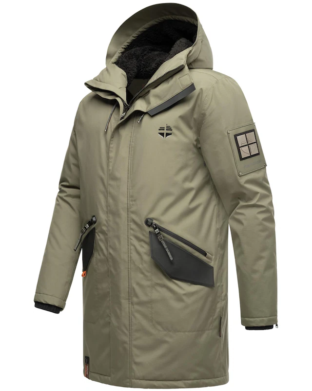 Stone Harbour Wintermantel »Ragaan« modischer Herren Winterparka mit Teddyfell Futter