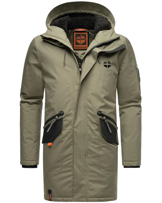 Stone Harbour Wintermantel »Ragaan« modischer Herren Winterparka mit Teddyfell Futter