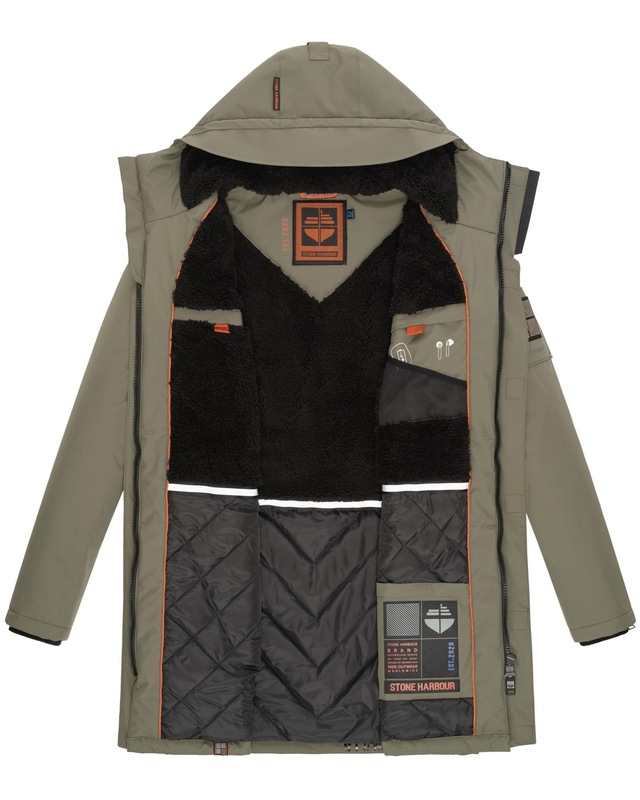 Stone Harbour Wintermantel »Ragaan« modischer Herren Winterparka mit Teddyfell Futter