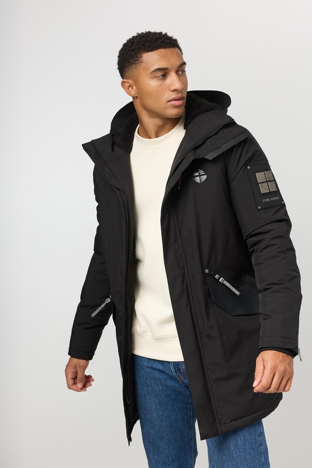 Stone Harbour Wintermantel »Ragaan« modischer Herren Winterparka mit Teddyfell Futter