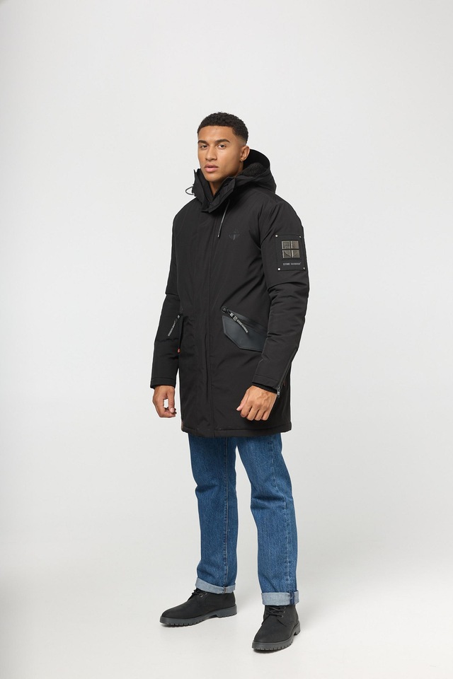 Stone Harbour Wintermantel »Ragaan« modischer Herren Winterparka mit Teddyfell Futter