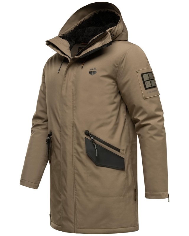 Stone Harbour Wintermantel »Ragaan« modischer Herren Winterparka mit Teddyfell Futter
