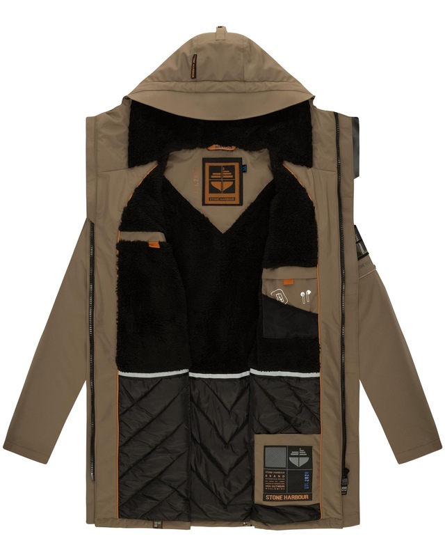 Stone Harbour Wintermantel »Ragaan« modischer Herren Winterparka mit Teddyfell Futter