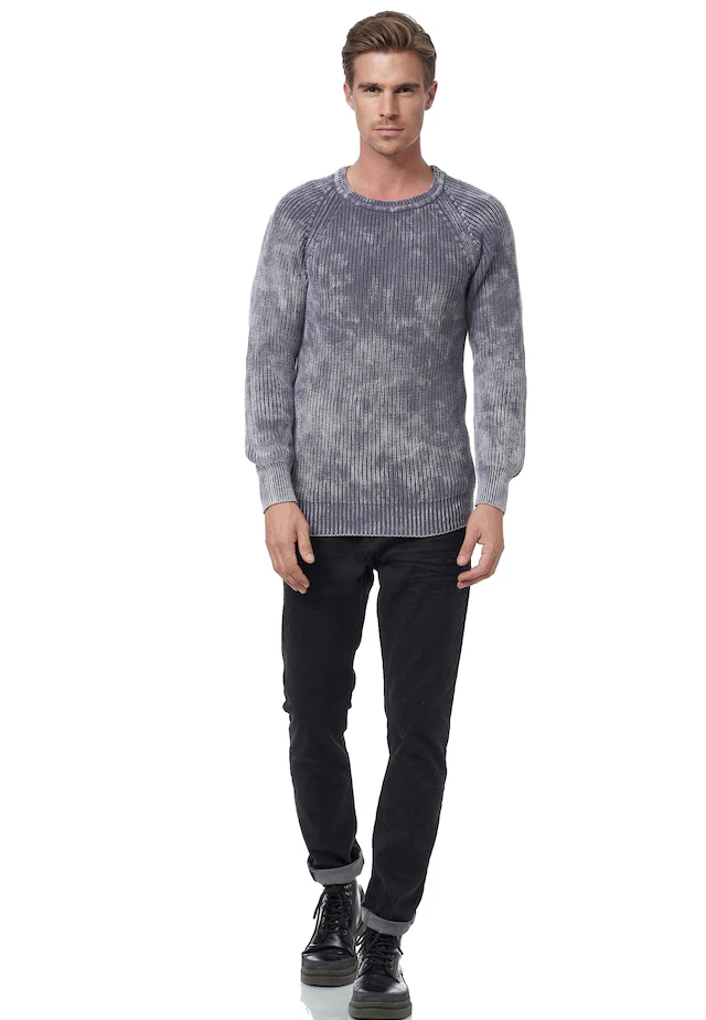 Rusty Neal Strickpullover im dezenten Batik-Design