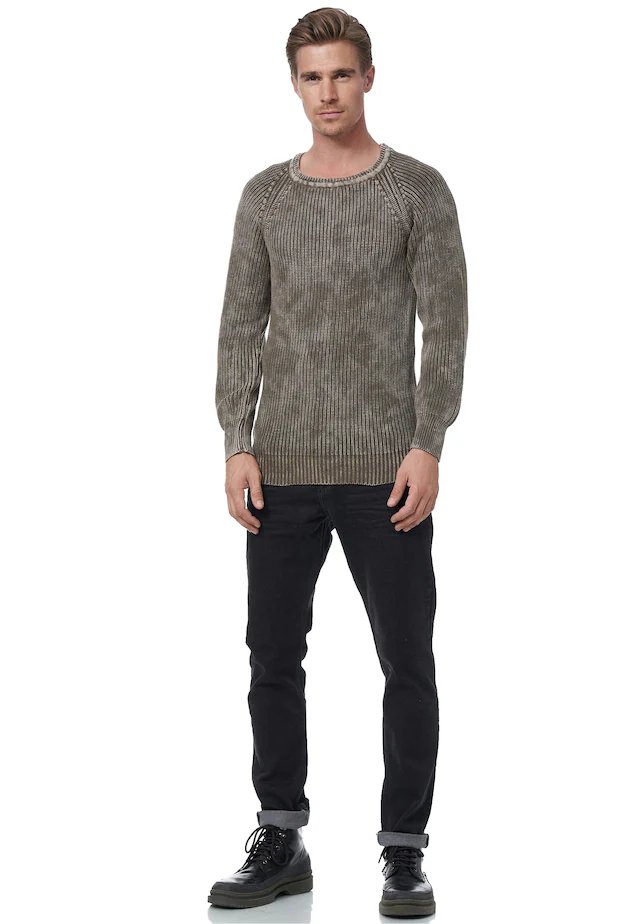 Rusty Neal Strickpullover im dezenten Batik-Design