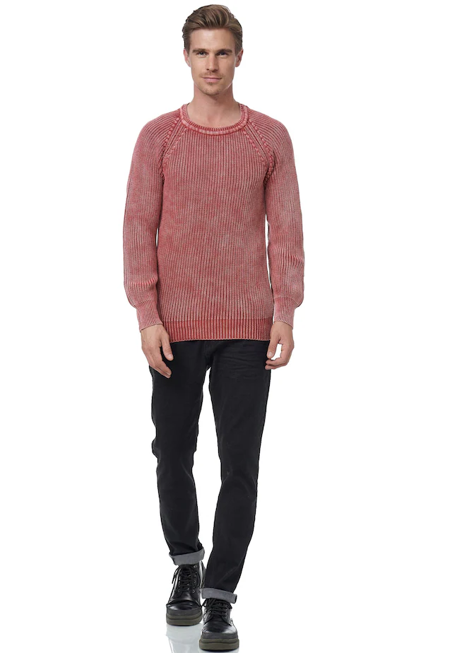 Rusty Neal Strickpullover im dezenten Batik-Design