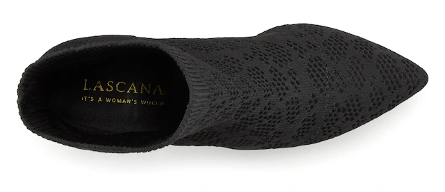 LASCANA Ankleboots »Sock Boot, High Heel Stiefelette, Stiefel,« aus elegant elastischer Spitze