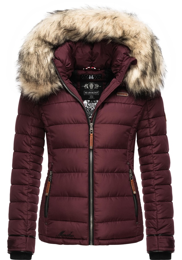 Marikoo Winterjacke »Lerikaa« mit Kapuze Winter Steppjacke mit abnehmbarem Kunstfell