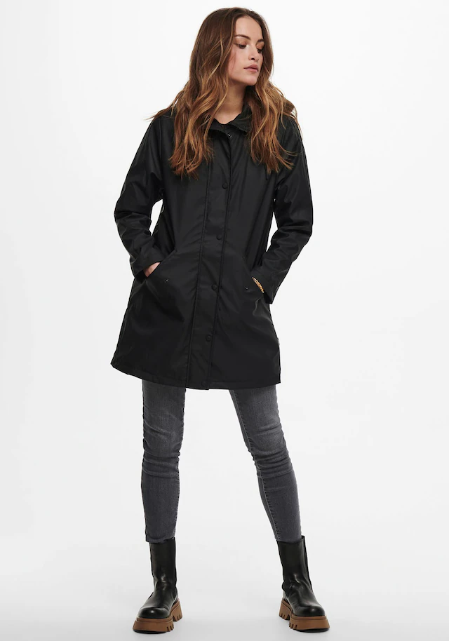 ONLY Funktionsmantel »ONLSALLY RAINCOAT OTW NOOS« mit Kapuze und Teddyplüschfutter