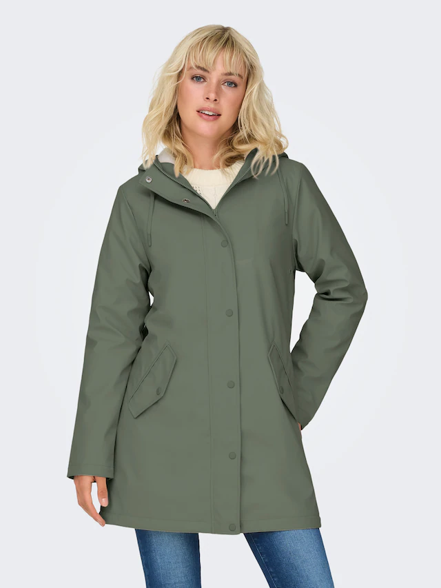 ONLY Funktionsmantel »ONLSALLY RAINCOAT OTW NOOS« mit Kapuze und Teddyplüschfutter