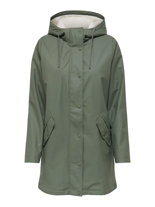 ONLY Funktionsmantel »ONLSALLY RAINCOAT OTW NOOS« mit Kapuze und Teddyplüschfutter