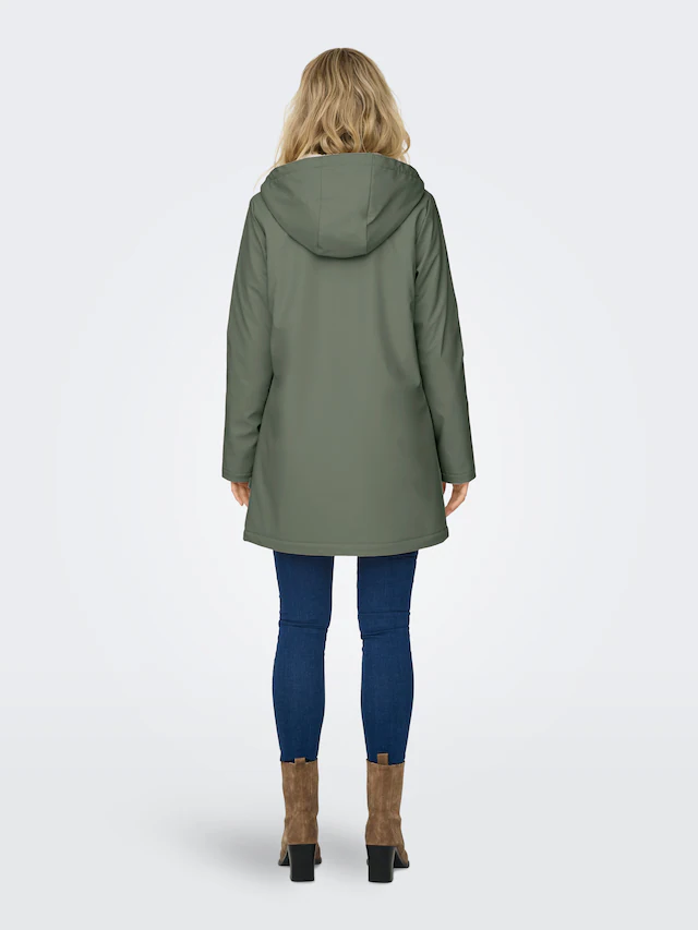 ONLY Funktionsmantel »ONLSALLY RAINCOAT OTW NOOS« mit Kapuze und Teddyplüschfutter