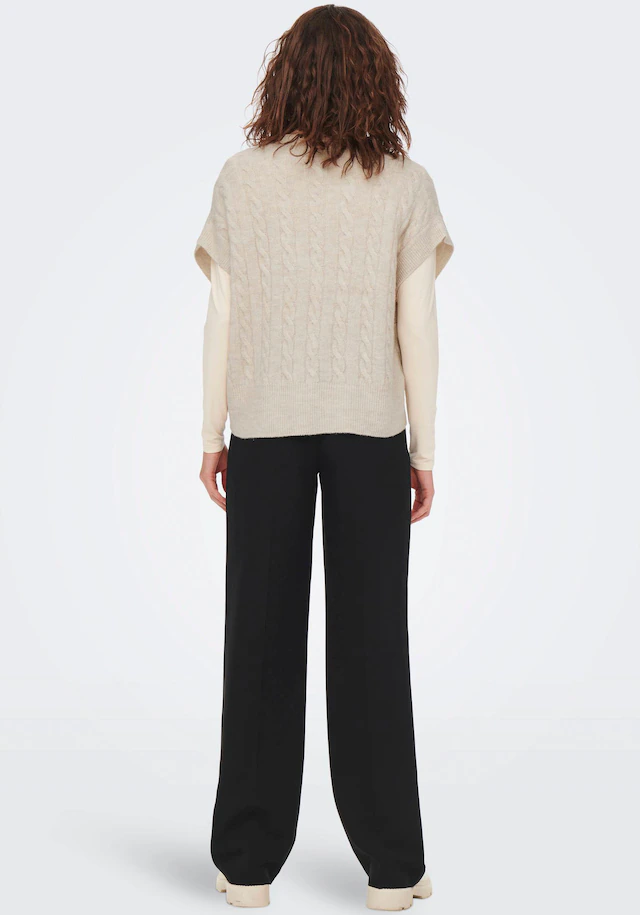 ONLY Kurzarmpullover »ONLMELODY VEST KNT« Materialmix, regular fit