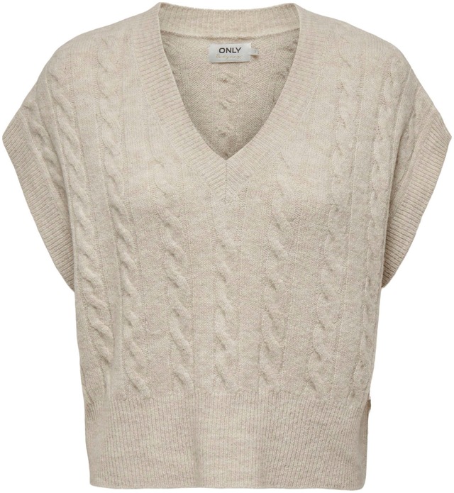 ONLY Kurzarmpullover »ONLMELODY VEST KNT« Materialmix, regular fit