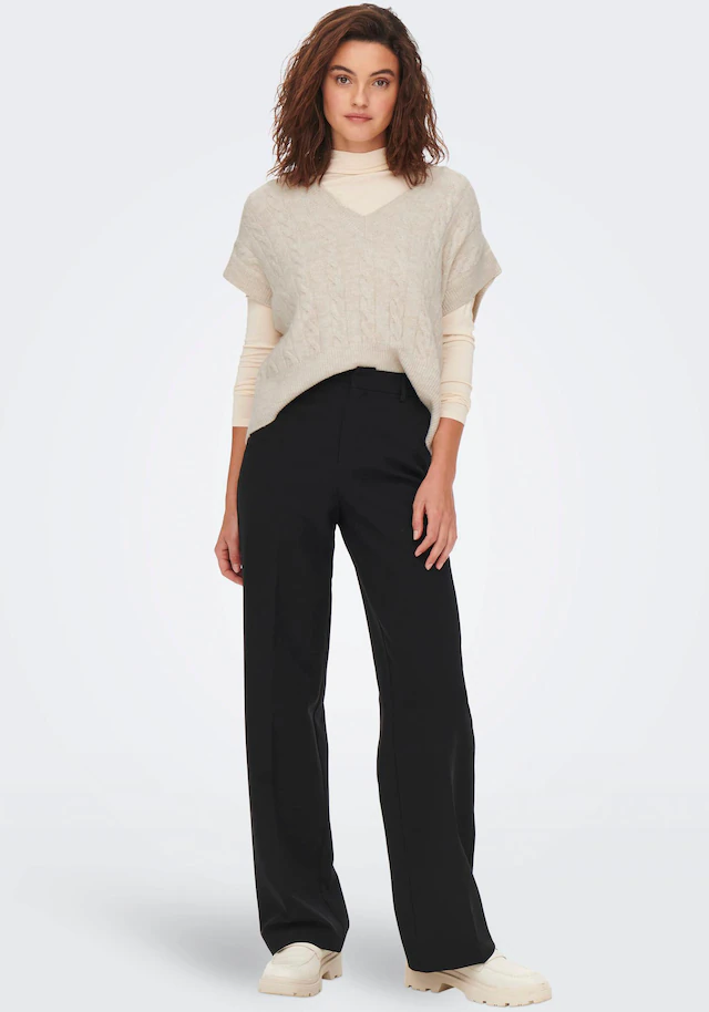 ONLY Kurzarmpullover »ONLMELODY VEST KNT« Materialmix, regular fit