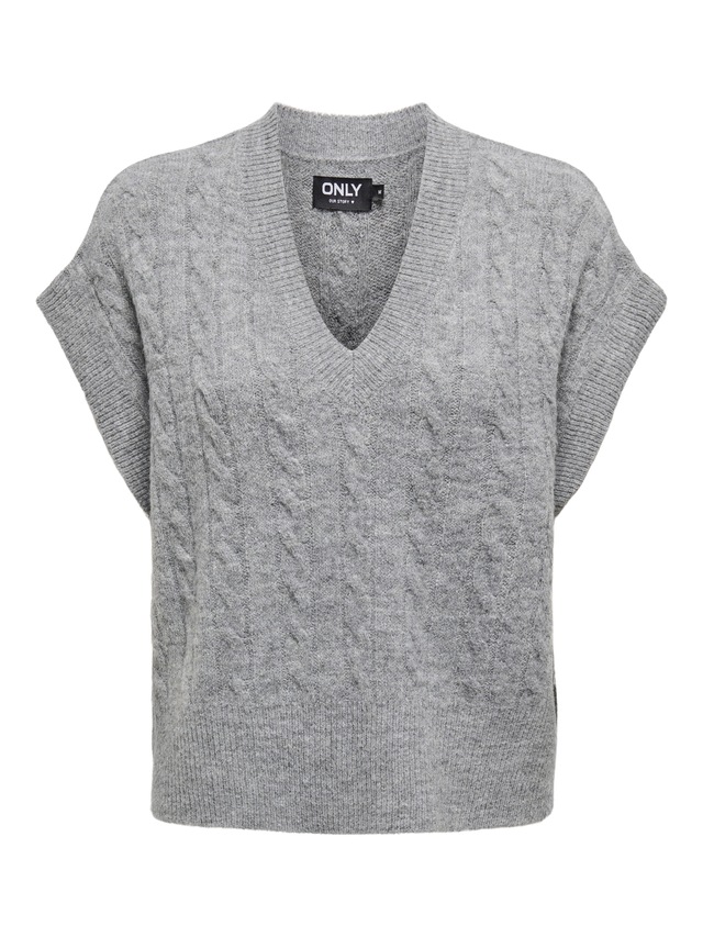 ONLY Kurzarmpullover »ONLMELODY VEST KNT« Materialmix, regular fit