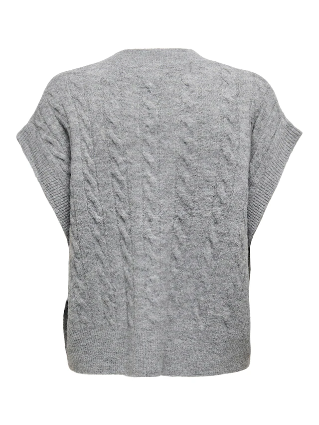 ONLY Kurzarmpullover »ONLMELODY VEST KNT« Materialmix, regular fit