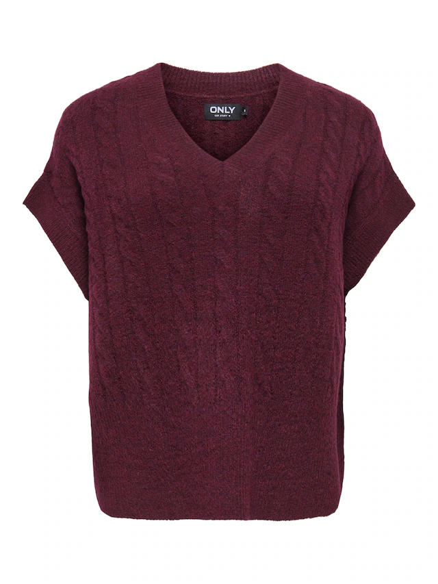 ONLY Kurzarmpullover »ONLMELODY VEST KNT« Materialmix, regular fit