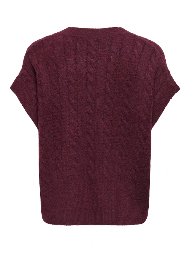 ONLY Kurzarmpullover »ONLMELODY VEST KNT« Materialmix, regular fit