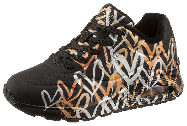 Skechers »UNO - METALLIC LOVE« Freizeitschuh, Halbschuh, Schnürschuh mit trendigen Metallic-Print