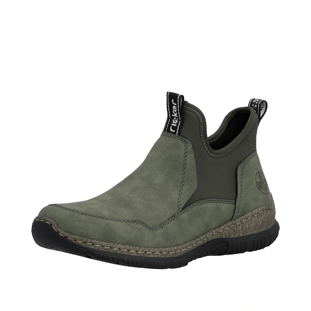 Rieker Schlupfboots Slipper, Slip-on Sneaker, Stiefelette mit MemoSoft-Innensohle