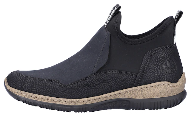 Rieker Schlupfboots Slipper, Slip-on Sneaker, Stiefelette mit MemoSoft-Innensohle