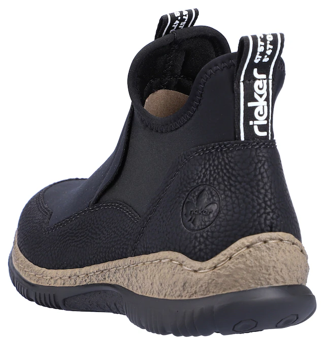 Rieker Schlupfboots Slipper, Slip-on Sneaker, Stiefelette mit MemoSoft-Innensohle