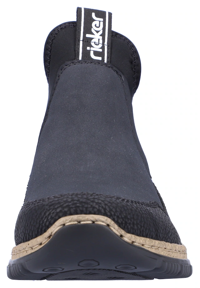 Rieker Schlupfboots Slipper, Slip-on Sneaker, Stiefelette mit MemoSoft-Innensohle