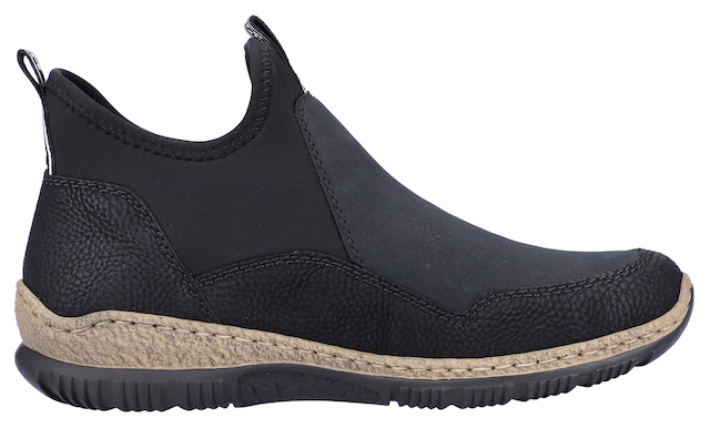 Rieker Schlupfboots Slipper, Slip-on Sneaker, Stiefelette mit MemoSoft-Innensohle