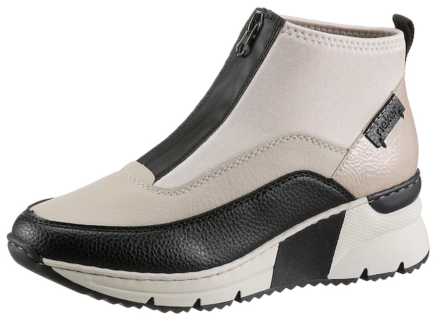Rieker Schlupfboots Stiefelette, High Top Sneaker mit Reißverschluss auf der Vorderseite