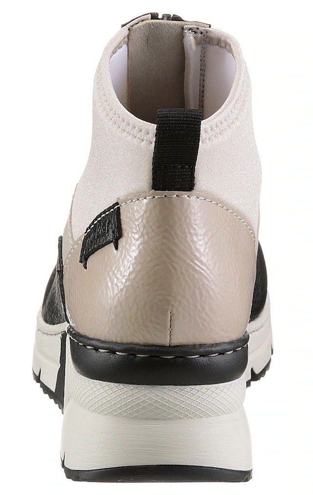 Rieker Schlupfboots Stiefelette, High Top Sneaker mit Reißverschluss auf der Vorderseite